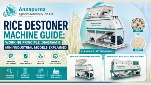 Read more about the article Rice Destoner Machine Guide: Working Principle, Diagram & Mini/Industrial Models Explained