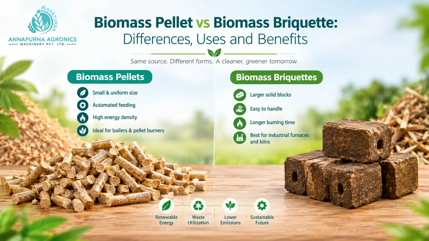You are currently viewing Biomass Pellet vs Biomass Briquette: Differences, Uses and Benefits
