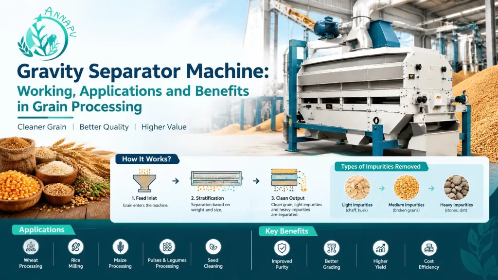 Read more about the article Gravity Separator Machine: Working, Applications and Benefits in Grain Processing